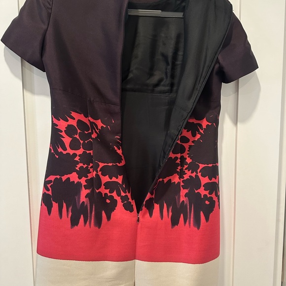 ***SOLD*** Prada Silk Colorblock Floral Dress - Picture 4 of 7